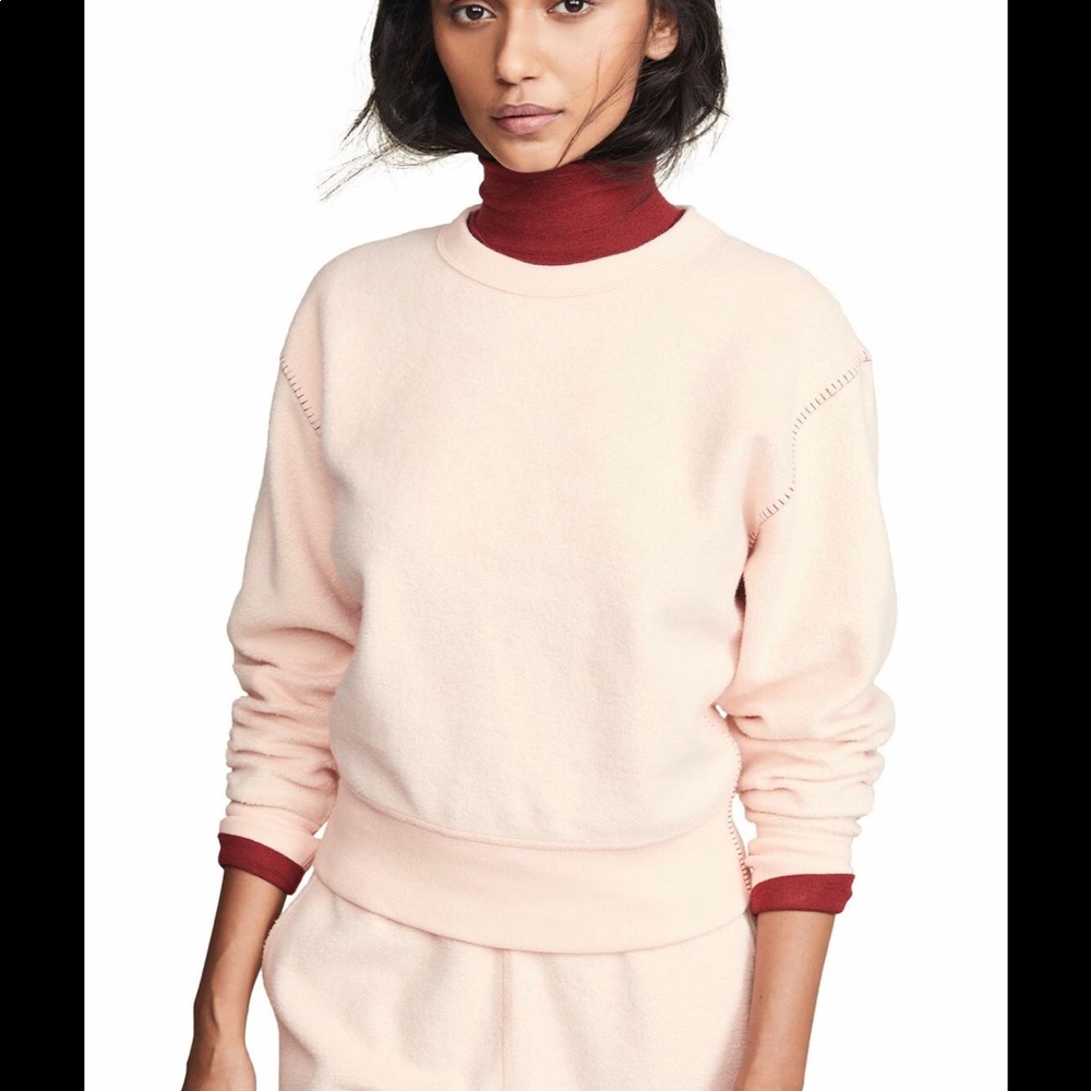 Rag & bone New York Brushed lnside out terry sweatshirt ln dusky pink